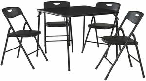 6. Cosco Folding Table and Chair Set, 5-Piece, Black
