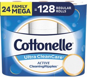 #9. Cottonelle Ultra Clean 24-Pack Care Toilet Paper, Family Mega Rolls