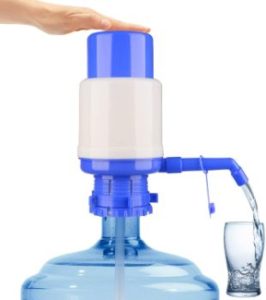 7. Manual Hand Pressure Drinking Fountain, Blue