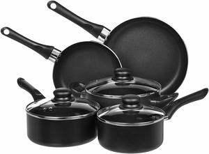 1. AmazonBasics Non-Stick Kitchen Cookware Set, 8-Piece