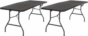 4. Cosco Deluxe Fold-in-Half Folding Table, 2 Pack