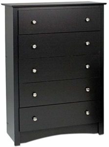 #2 Black Sonoma 5 Drawer Chest