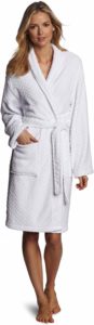 #2.Seven Apparel Spa Hotel Collection Plush Herringbone Textured Robe, Optic White