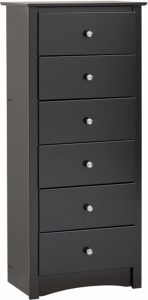 #3 Black Sonoma Tall 6 Drawer Chest