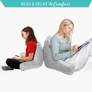 #5. Milliard Reading Pillow, 18x15 inches, Shredded Memory Foam, For Reading