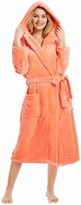 #6. M&M Mymoon Hooded Fleece Robe for Women