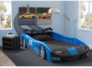 8. Delta Children Turbo Race Car Twin Bed