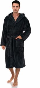 #9. TowelSelections Plush Fleece Hooded Men's Robe, Spa Bathrobe