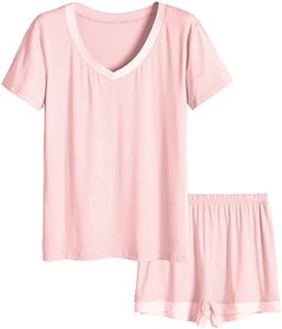 1. Latuza Women's V-Neck Sleepwear Short Sleeve Pajama Set(2)