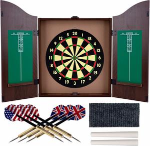 1. Trademark Gameroom Dartboard Cabinet Set