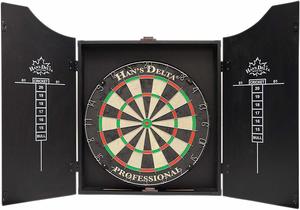 10. HAN'S DELTA Professional Bristle Dartboard Cabinet Set