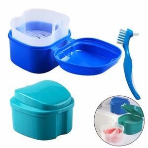 5. Hatisan False Teeth Storage Box with Cleaning Brushes (2Pcs)