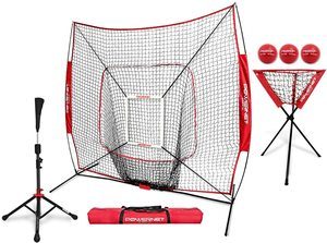 5. PowerNet 7x7 DLX Practice Net Baseball Softball Coach Pack