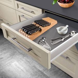 1. Bambusi In-Drawer Knife Block, Hold 10-15 Knives