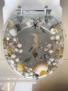 #17 Heavy Duty Comfort Toilet Seats with Seahorse Seashells Cover