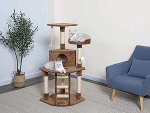 #5. Go Pet Club Cat Condo House Tree, 32W x 25L x 47.5H Inches