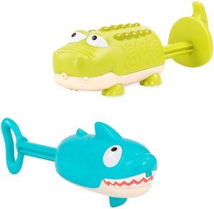 6. B. toys – Splishin’ Splash Animal Water Squirts Duo Pack