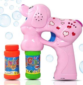 6. Haktoys Pink Puppy Bubble Shooter Gun