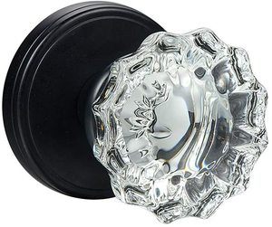 #6. SHINY HANDLES Matte Black Crystal Glass Door Knobs