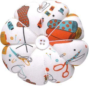 6. eZAKKA Polka Pumpkin Wrist Band Pin Cushions