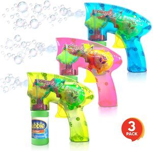 7. ArtCreativity Light Up Bubble Blaster Gun Set