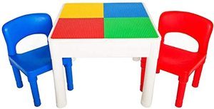 7. PlayBuild Kids 4 in 1 Play & Build Table Set