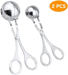 9. Kmeivol 2PC Stainless Steel Meatball Scoop Ball Maker