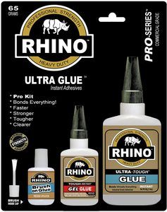 9. Rhino Glue Pro Kit, Heavy Duty 65 Gram Clear
