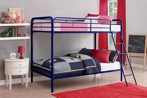 #1. DHP Twin-Over-Twin Space-Saving Metal Bunk Bed 