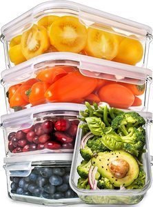 2. Prep Naturals Glass Meal Prep Containers, 5 Pack