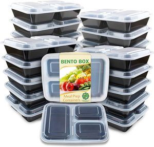 3. Enther Meal Prep Container, 20 Pack, black