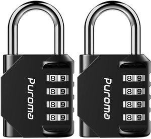 5. Puroma 4 Digit Combination Lock, 2 Pack