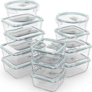 5. Razab 24 Pc Glass Food Storage Containers