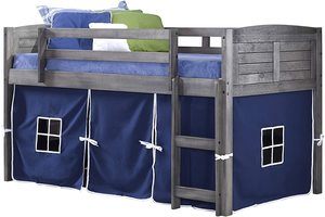 #7. DONCO KIDS Twin Louver Loft Bed, Antique Grey