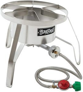 #9. Bayou Classic SS10 High-Pressure Stainless Steel Cooker with Windscreen