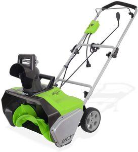 9. Greenworks 20-Inch Corded Snow Thrower