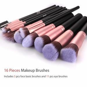 2. BESTOPE Makeup Brushes 16 PCs (Rose Golden)