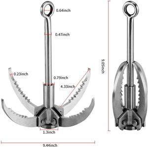 4. Ant Mag Grappling Hook Stainless Steel Claw Carabiner