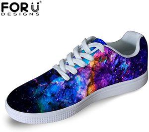 7. FOR U DESIGNS Casual Men's Galaxy Print Skateboard Shoes