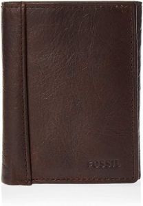 #2. Men's Leather Trifold Fossil Wallet 