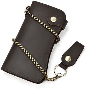 #3. LUUFAN Men's Bifold Chain Wallet