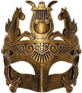 3. Masculine Greek & Roman Soldier Masquerade Mask for Men