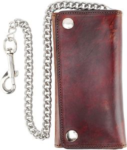 #4. RFID Blocking Men's Tri-fold Chain Wallet