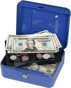 5. First Alert 1036620 Cash Box, 0.1 cu. ft, Blue