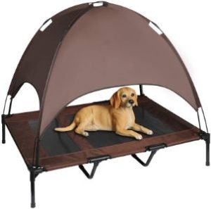 6. Niubya 48 Inches XLarge Elevated Dog Cot with Canopy