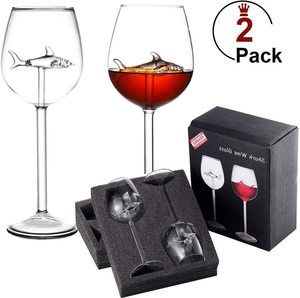 9. Shark Wine Glasses, Set of 2 Red Wine Glass
