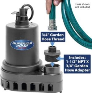 9. Superior Pump 91570 1 HP Submersible Utility Pump