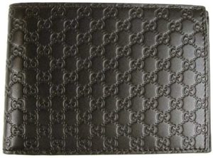 1. Gucci Men's Dark Brown Microguccissima Leather Bi-fold 