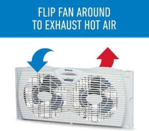 #1. Holmes Window Fan with twin 6-Inch Reversible Blades