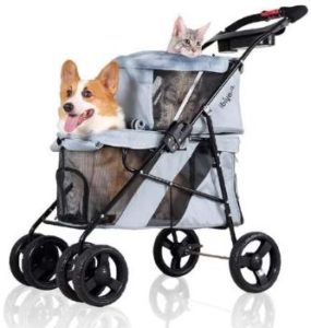 #1. ibiyaya Double Pet Stroller